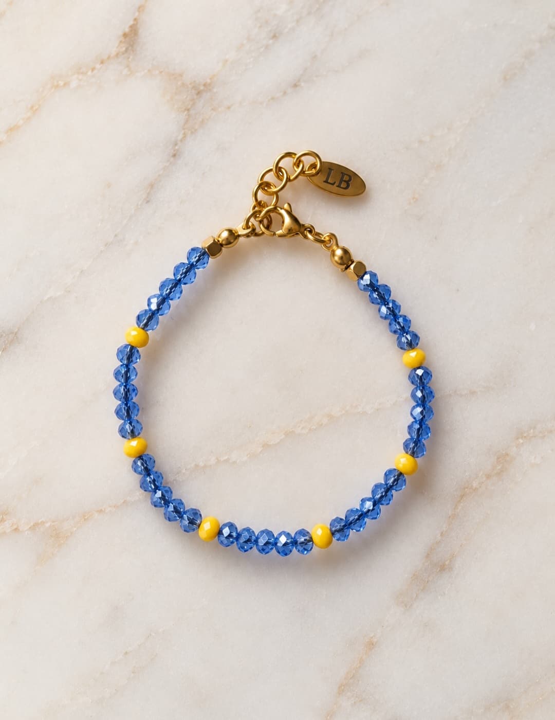 blue yellow facet bracelet