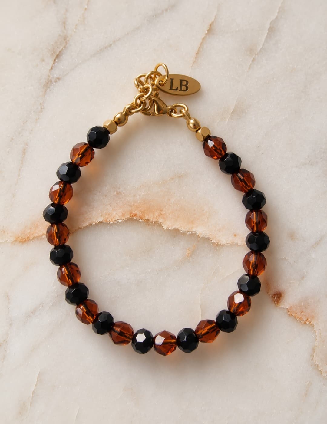 brown black facet bracelet